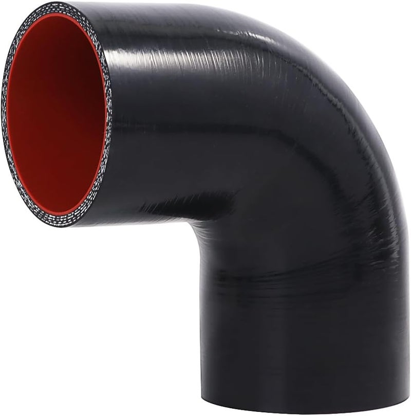 90 Degree Elbow Silicone Hose Coupler ID: 4.0"(102MM) with 2 Stainless T Bolt Clamps, High Temp 4-Ply Reinforced 5MM Wall, Length 152X152mm for Pipes Connecting